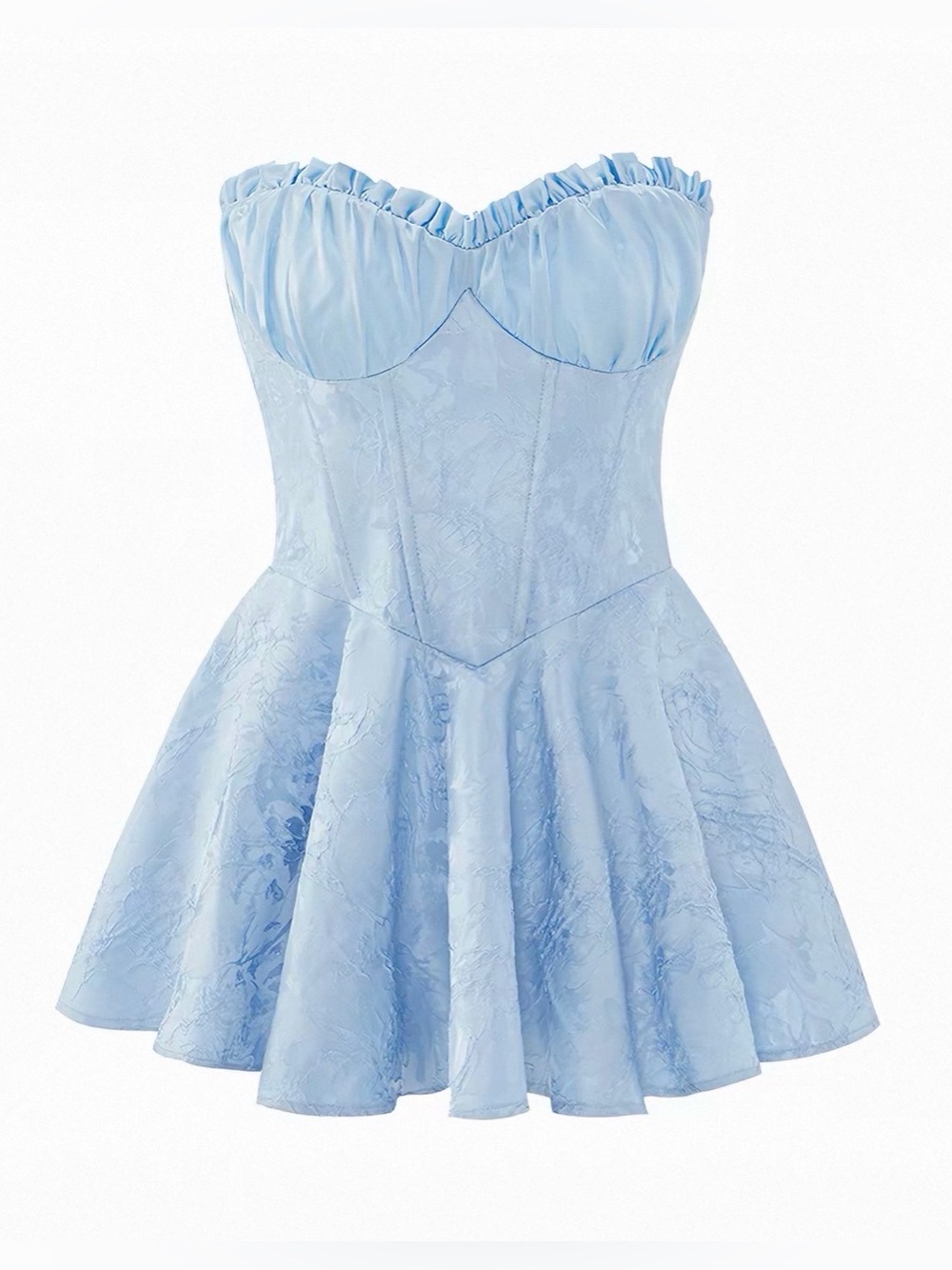 Nana Jacqueline Light Blue Strapless Mini Dress XS